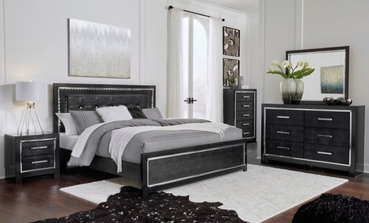 Kaydell Black LED Panel Bedroom Set B1420