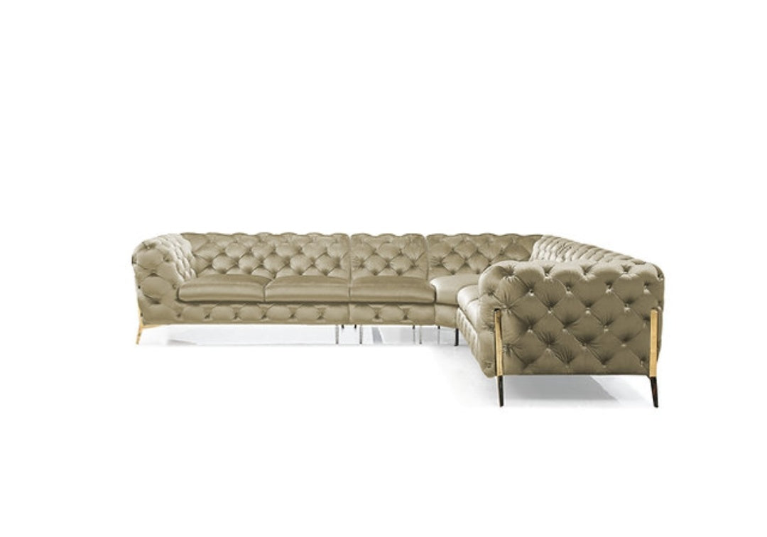 Lori Beige Velvet Sectional MI 1346A