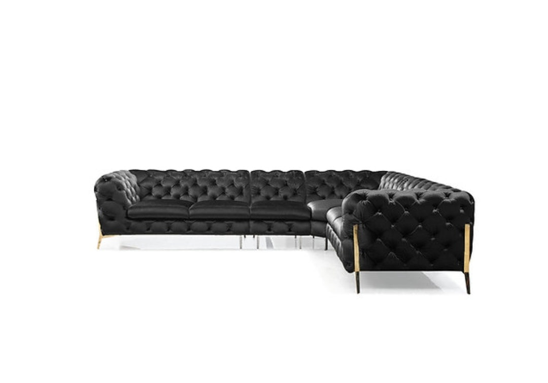 Lori Black Velvet Sectional MI 1346A