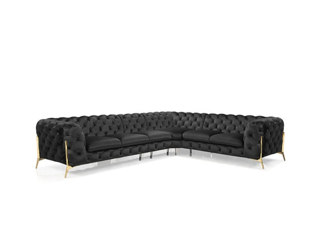 Lori Black Velvet Sectional MI 1346A