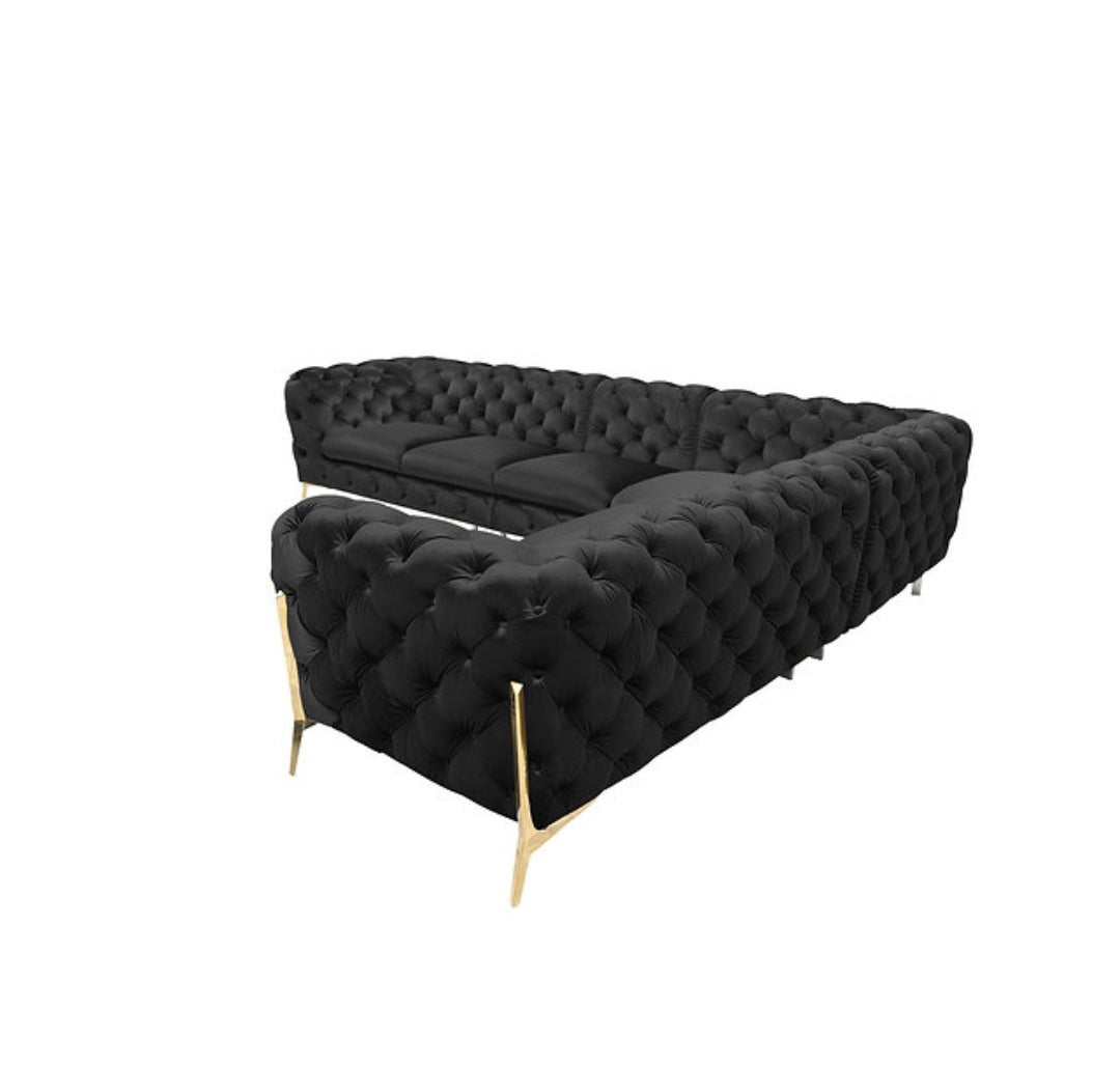 Lori Black Velvet Sectional MI 1346A