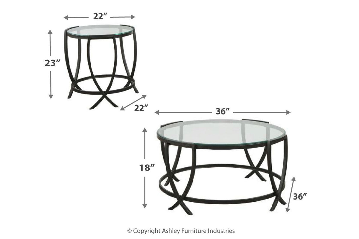 Tarrin Black Table Set of 3
 T115