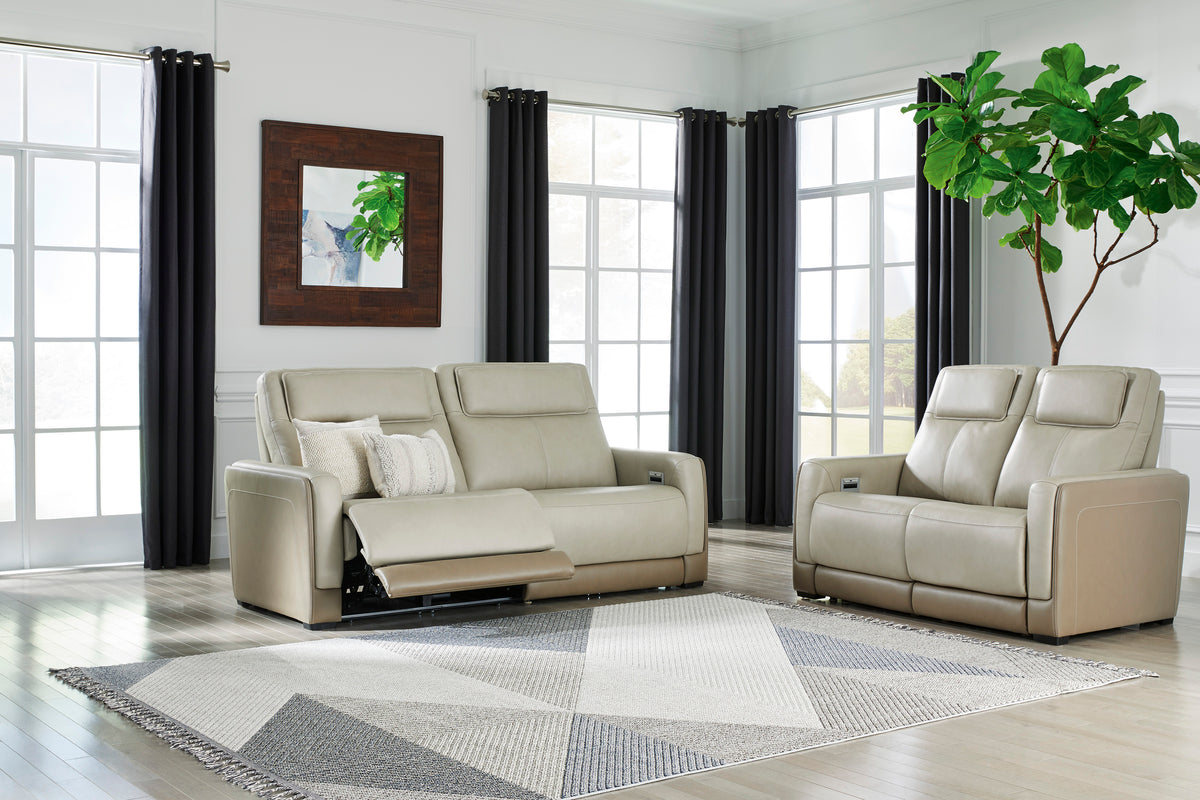 Battleville Almond POWER Reclining Sofa and Loveseat U30703