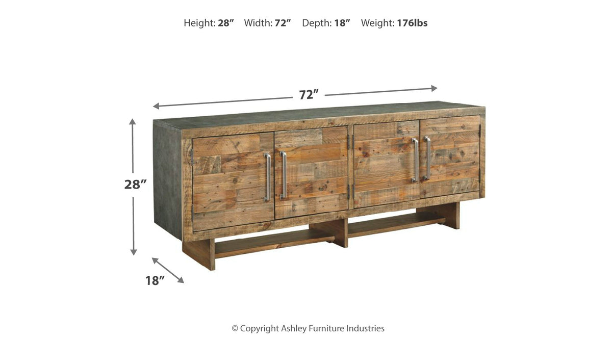 Mozanburg Rustic Brown 72" TV Stand | W665-68