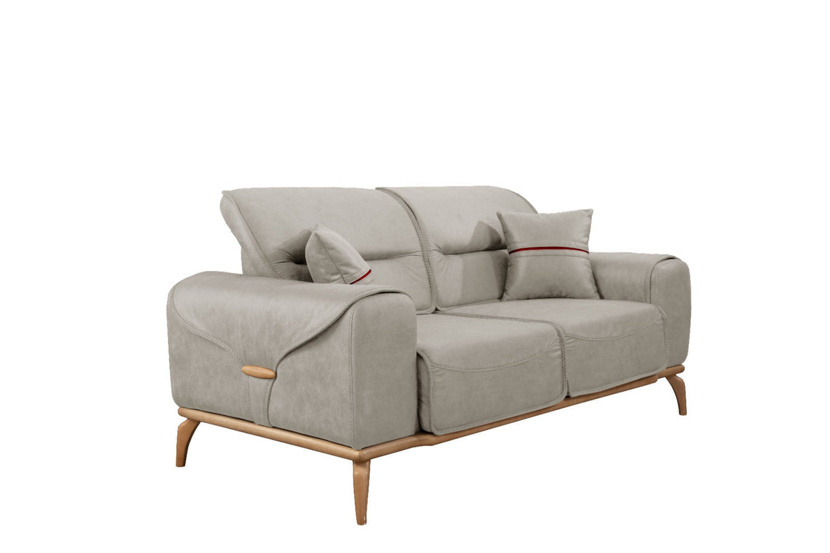 Oslo Beige Leather Sofa & Loveseat