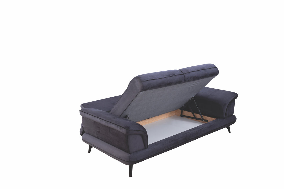 Violet Navy Blue Sofa and Loveseat