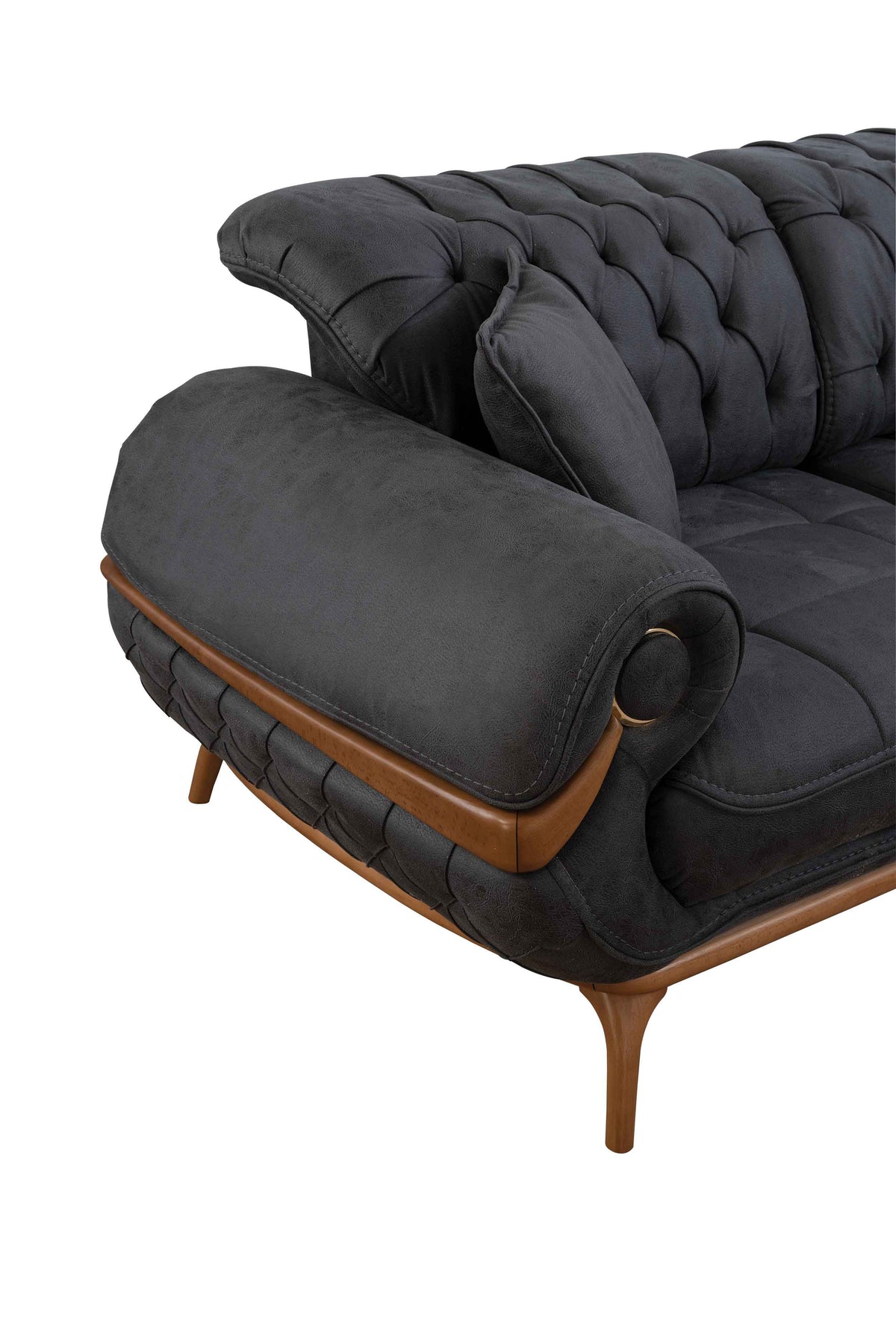 Boston Anthracite Gray  Leather Sofa & Loveseat