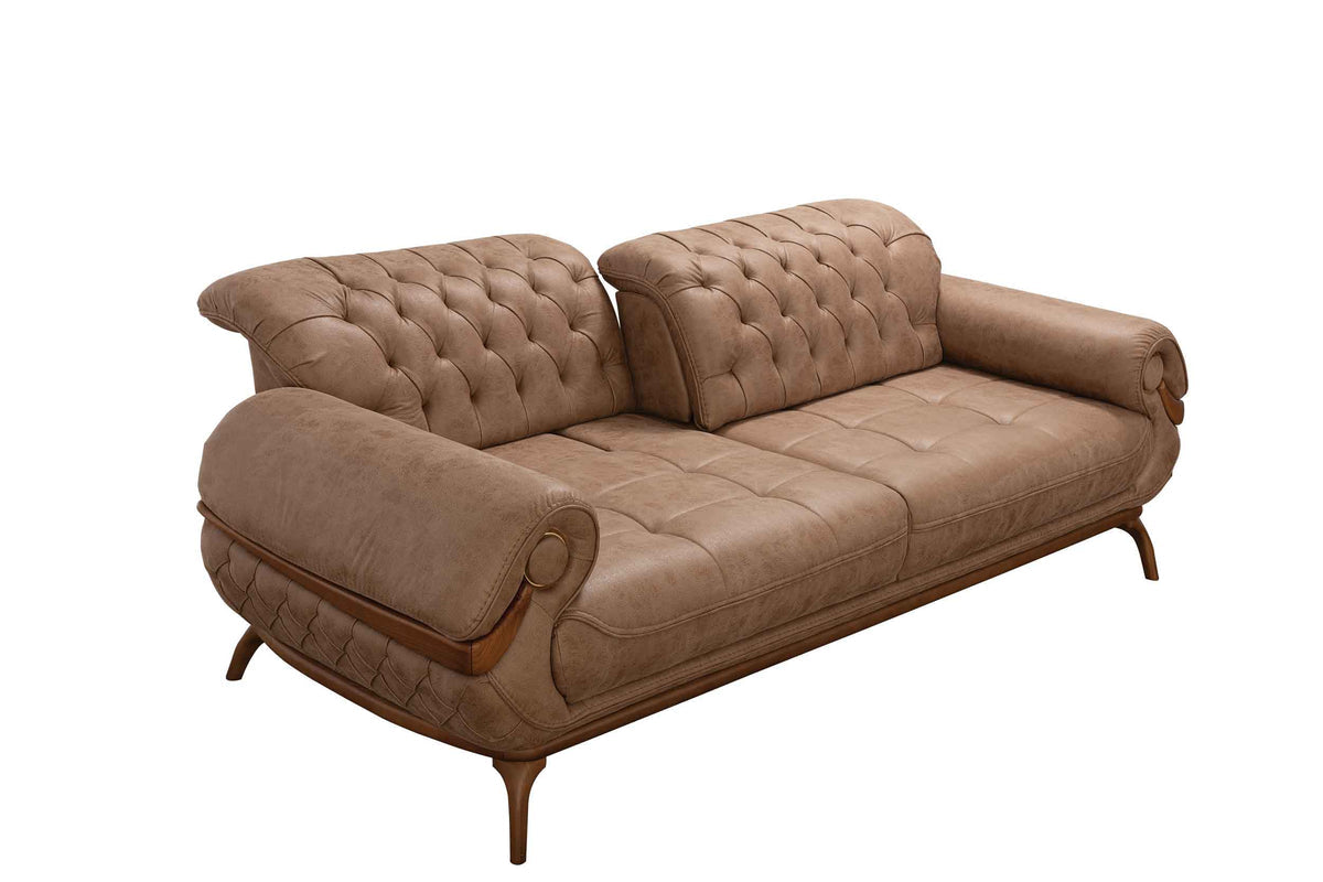 Boston Cappuccino Leather Sofa & Loveseat