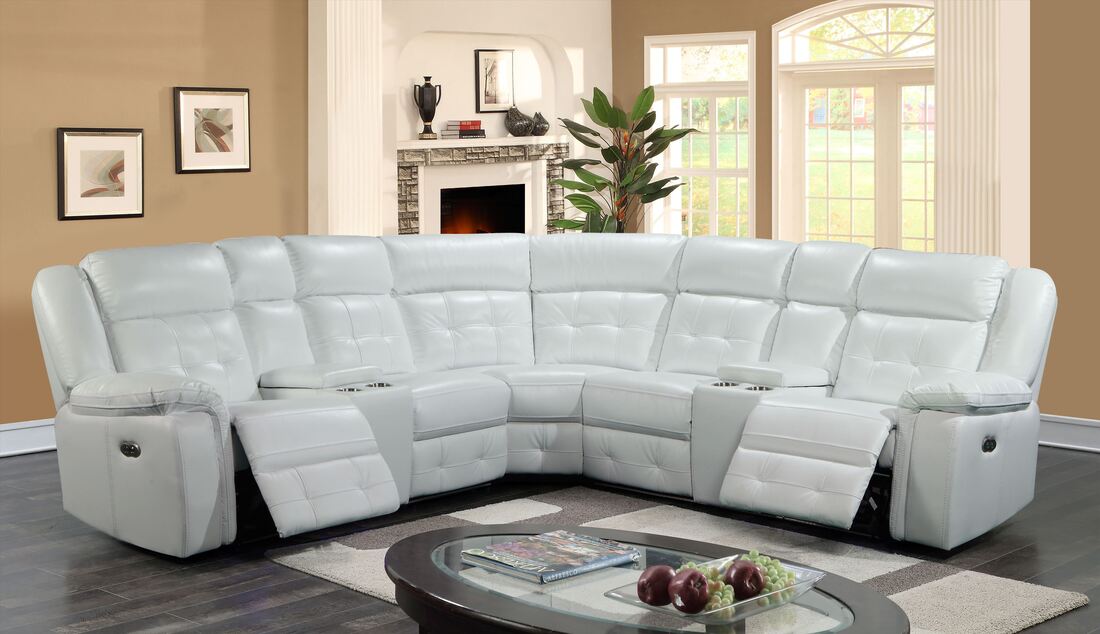 Amazon White POWER/LED Reclining Sectional 2024