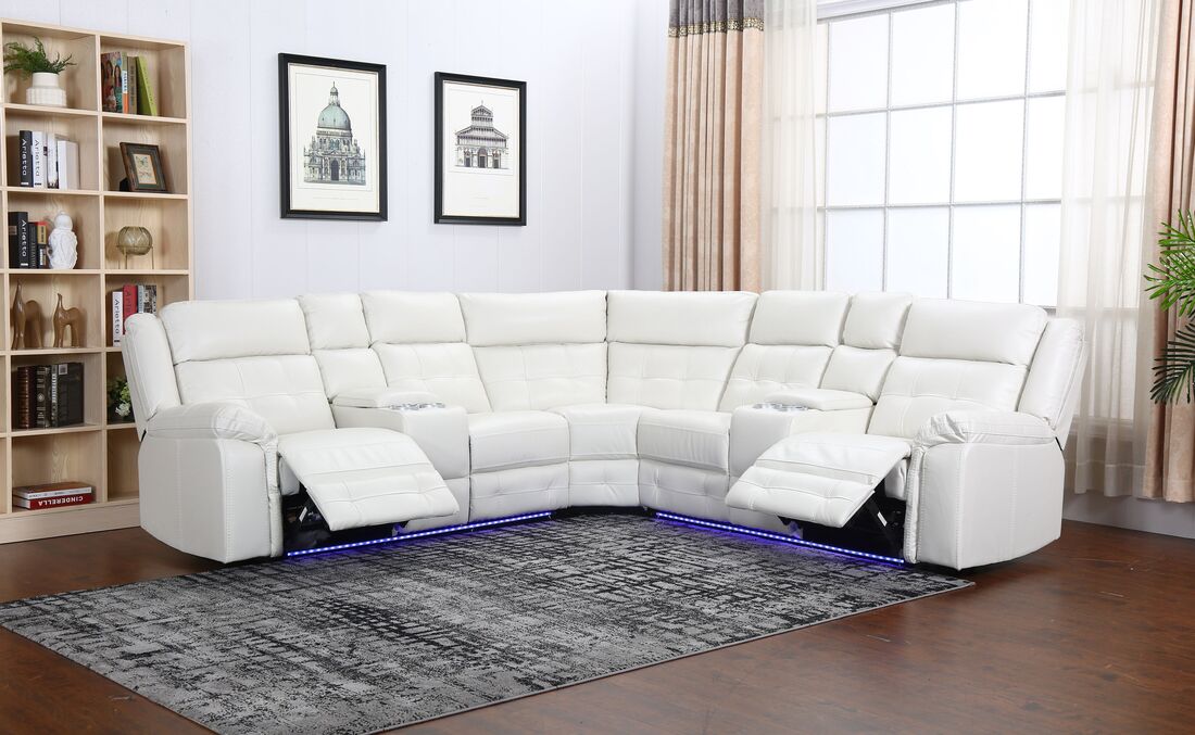 Amazon White POWER/LED Reclining Sectional 2024