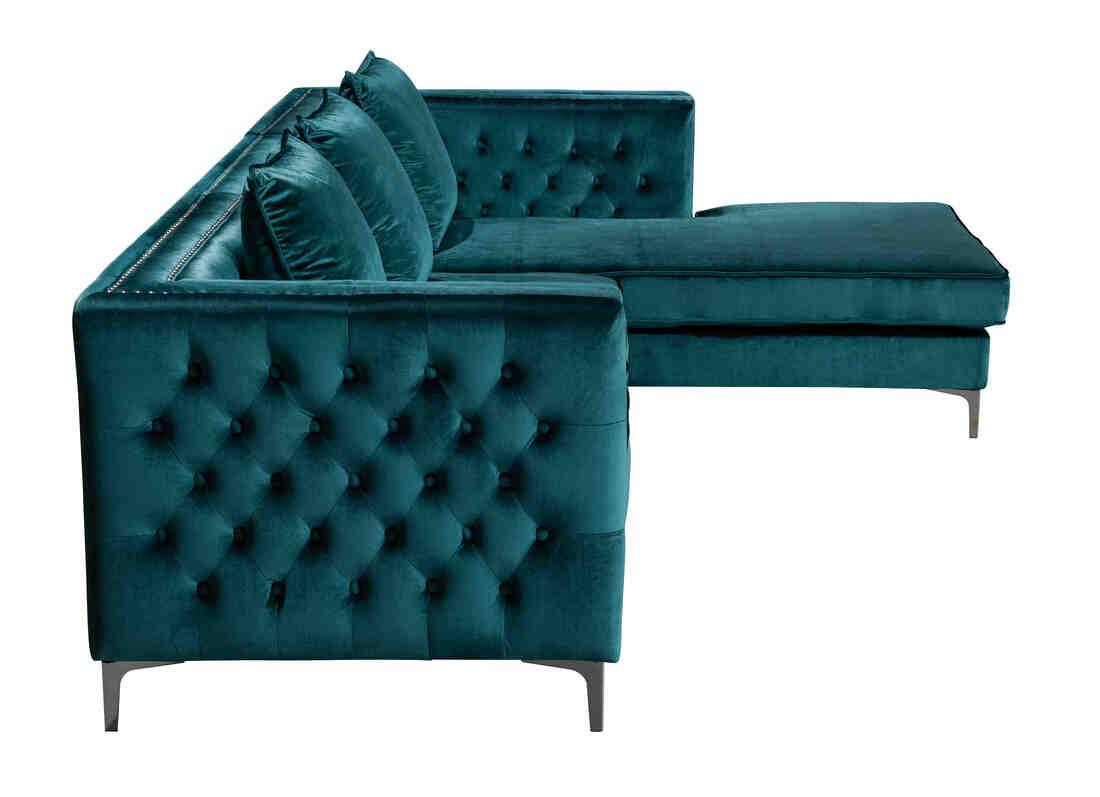 Ava Teal  Velvet RAF Sectional