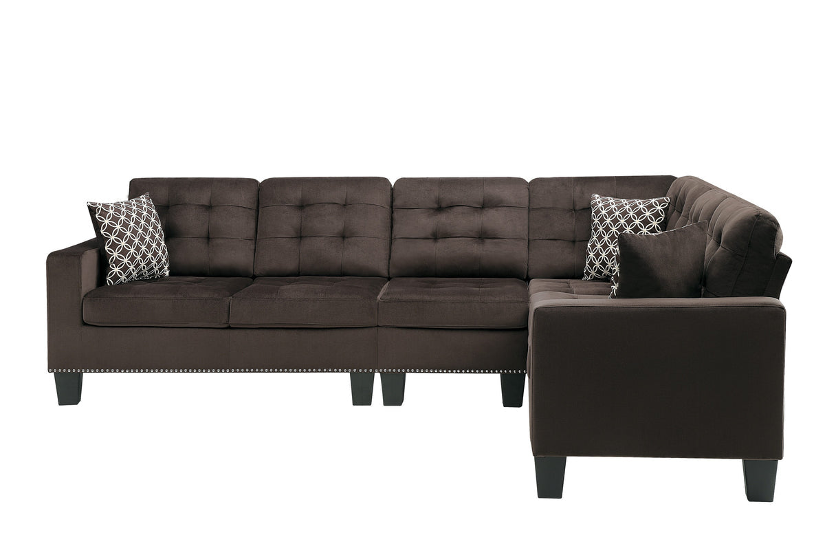 Lantana  Chocolate Reversible Sectional Sofa 9957