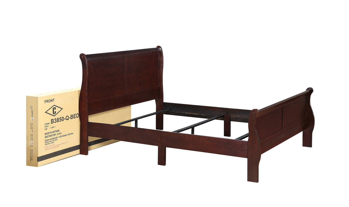 Louis Philip Cherry Sleigh Bedroom Set B3850 - Harwin Furniture