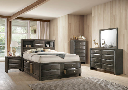 Emily Gray Storage Platform Bedroom Set | B4275 - Harwin Furniture