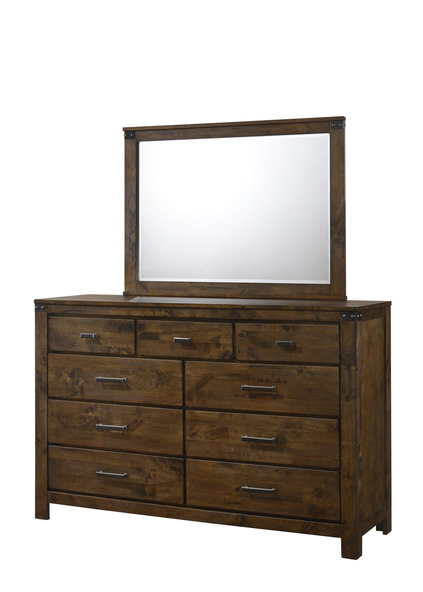 Curtis Rustic Brown Panel Bedroom Set | B4810 - Harwin Furniture