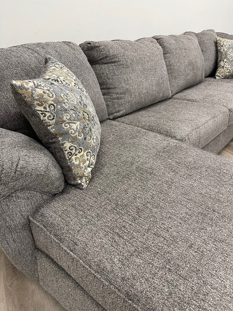 Brentwood  138" Grey Chenille  Sectional