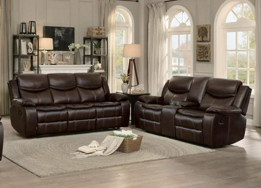 Bastrop Brown Reclining Sofa and Loveseat  8230