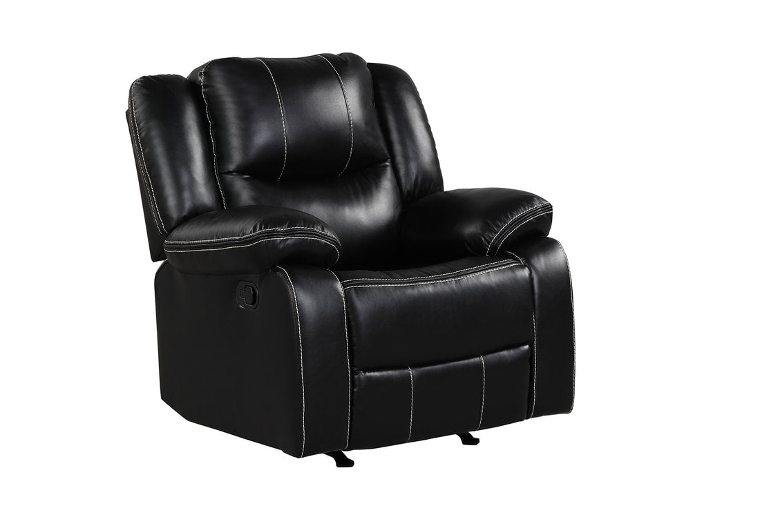 Carter Black PU  3pc Reclining Set