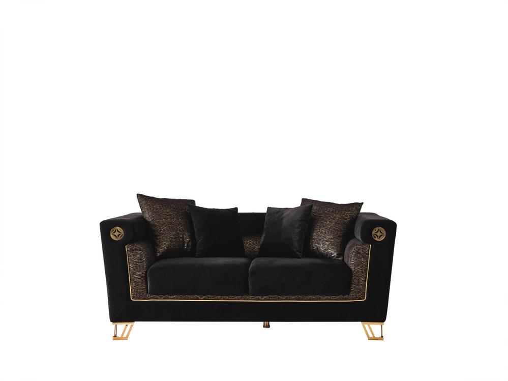 Diamond Black Velvet Sofa & Loveseat