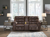 Derwin Nut Reclining Sofa and Loveseat 28401