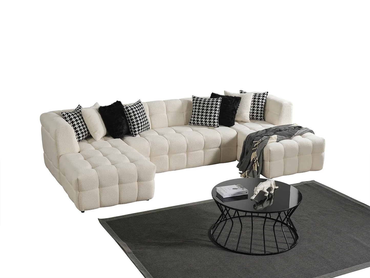 Florida Cream Double Chaise Sectional