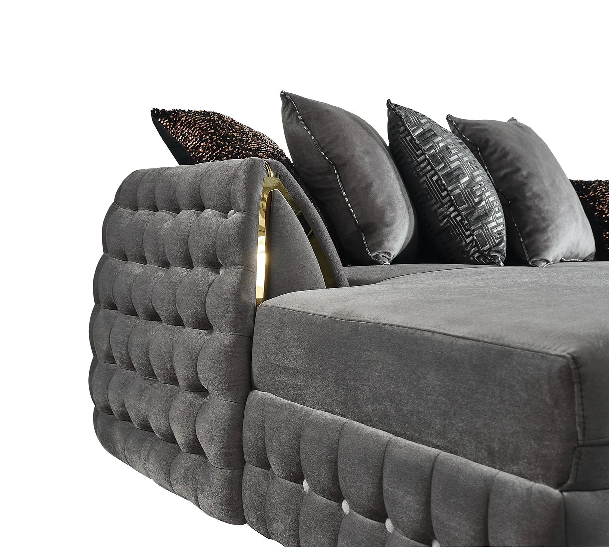 Sicilya Grey Double Chaise Sectional