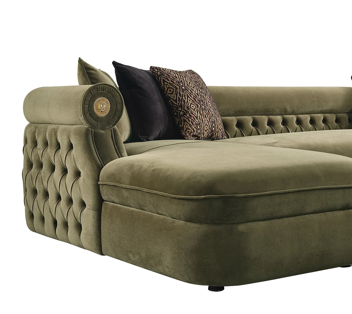 Brooklyn Green Double Chaise Sectional