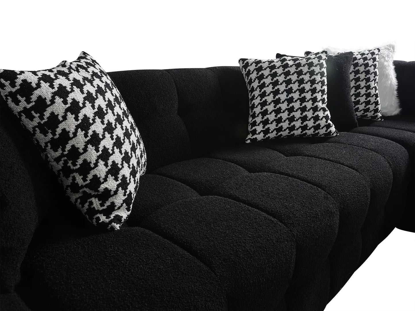 Florida Black Double Chaise Sectional