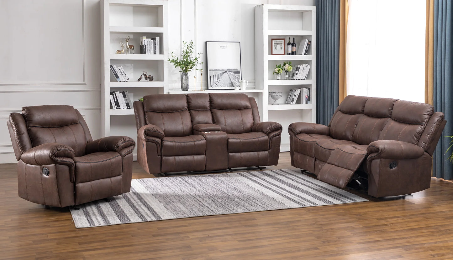 Laredo Tan Microfiber 3pc Reclining  Set S7880