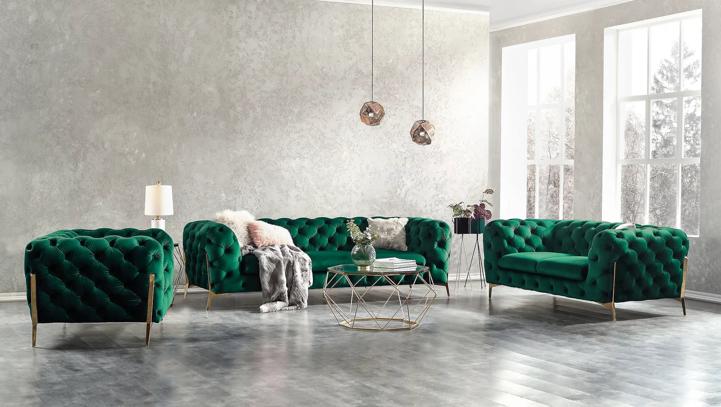 Lori Green Velvet 3pc Living Room Set MI 1346