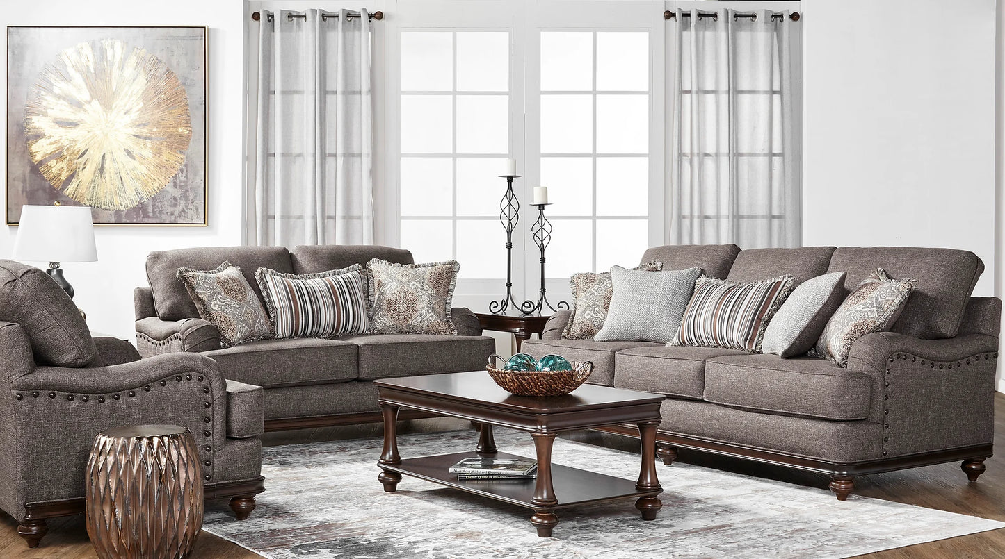 Driftwood Wood Trim Sofa and Loveseat S17200