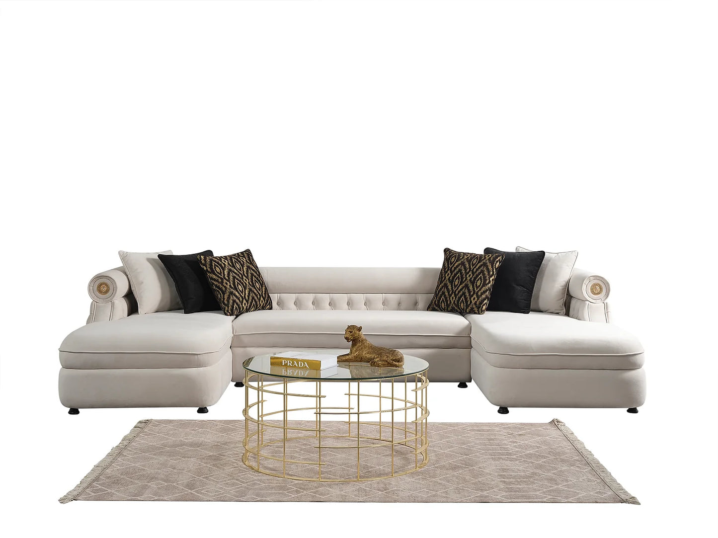 Brooklyn Cream Double Chaise Sectional