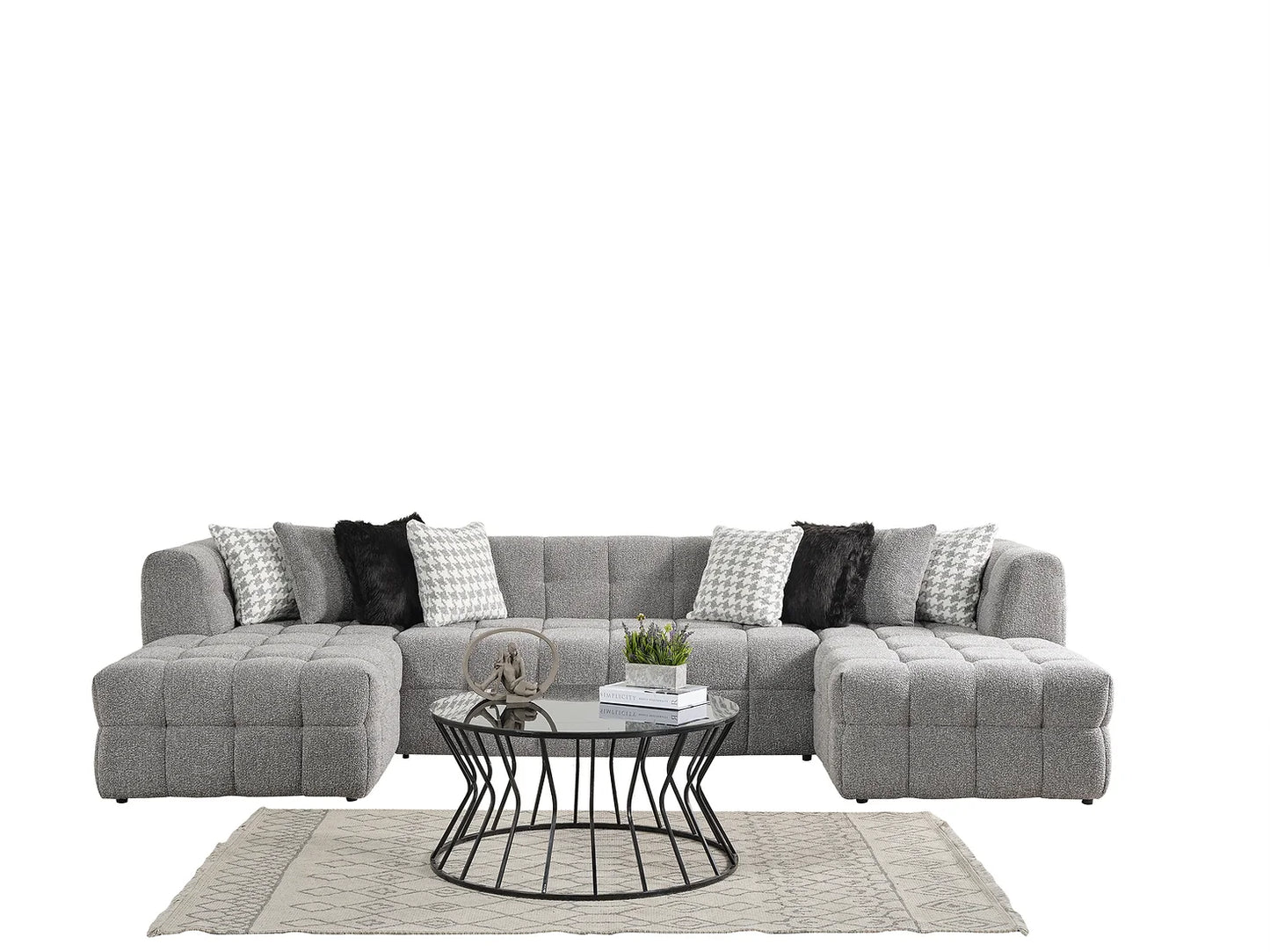 Florida Grey Double Chaise Sectional