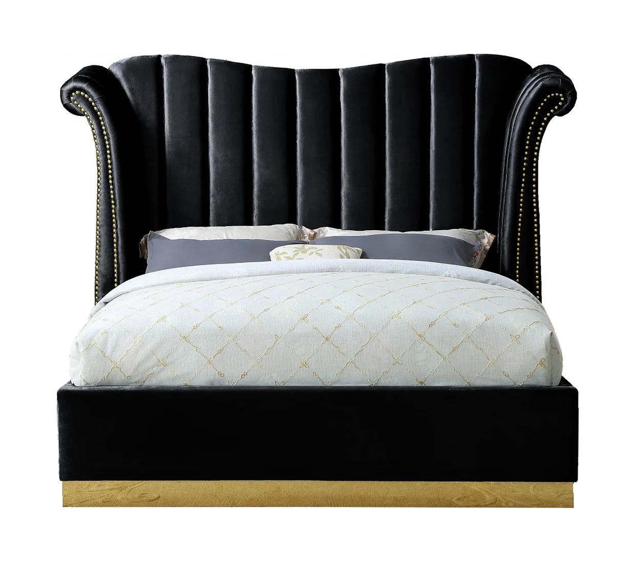 Luna 66" Black Queen Platform Bed B400