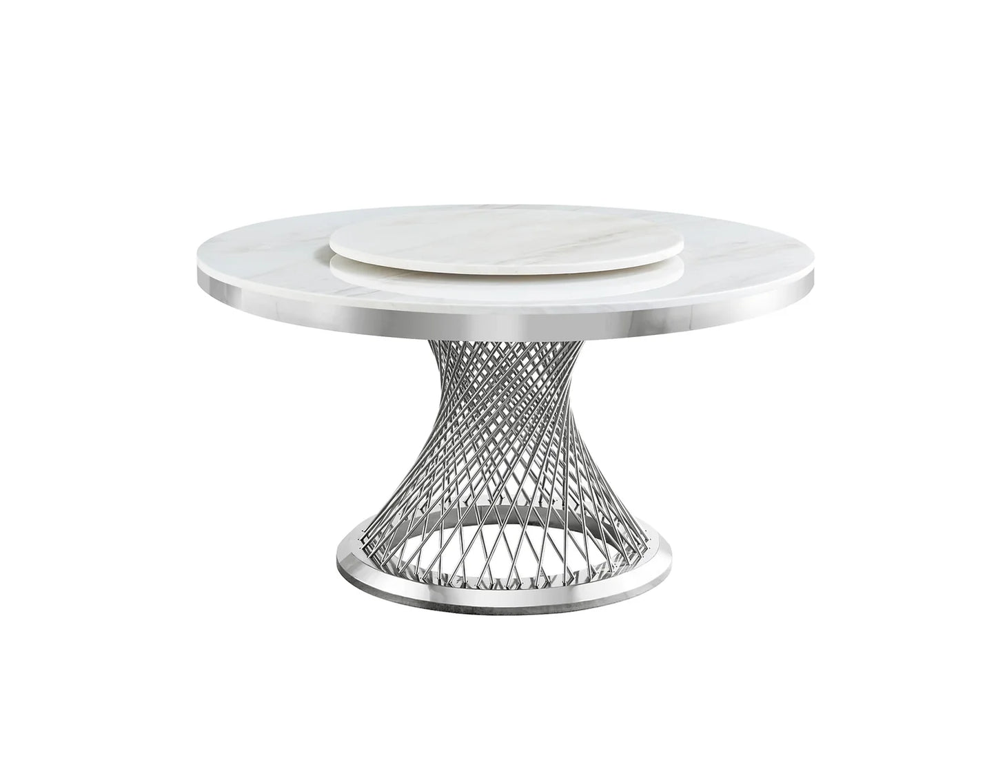 Unico White/Grey Faux Marble Dining Set D605