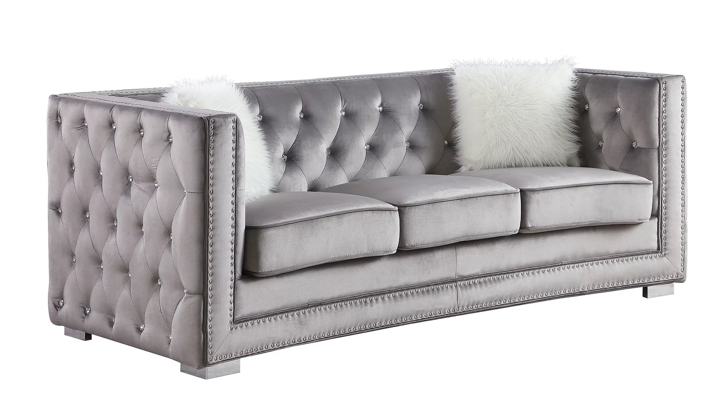 Paris II Gray Sofa and Loveseat S4112