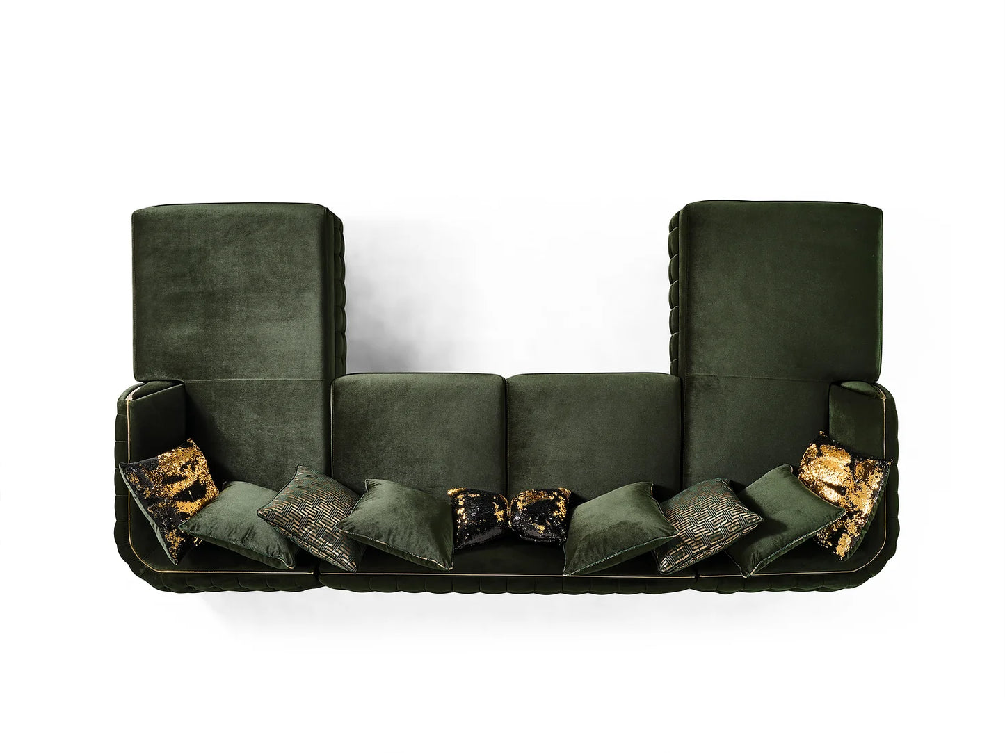 Sicilya Green Double Chaise Sectional