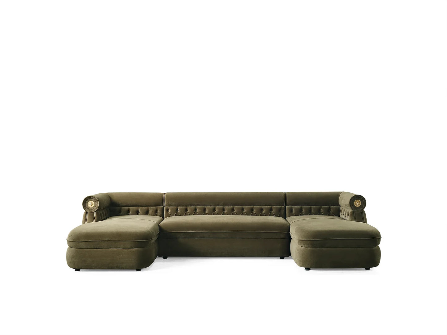 Brooklyn Green Double Chaise Sectional