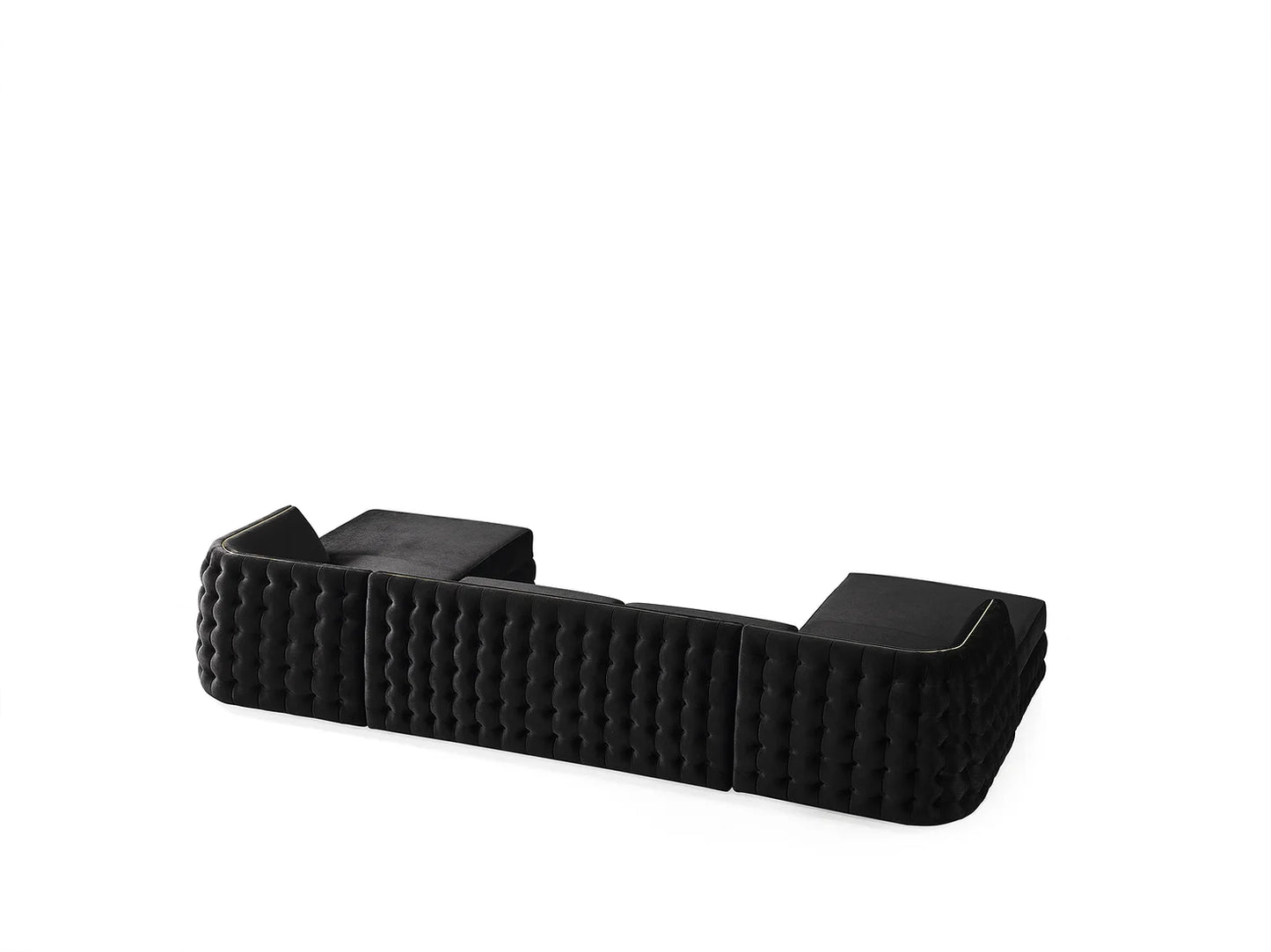 Sicilya Black Double Chaise Sectional