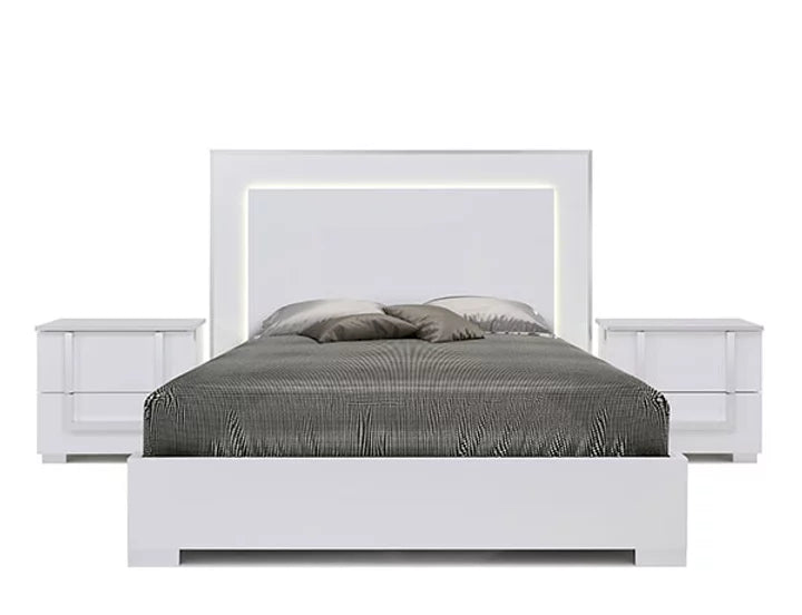 Antonella Collection White LED Italian Bedroom Set