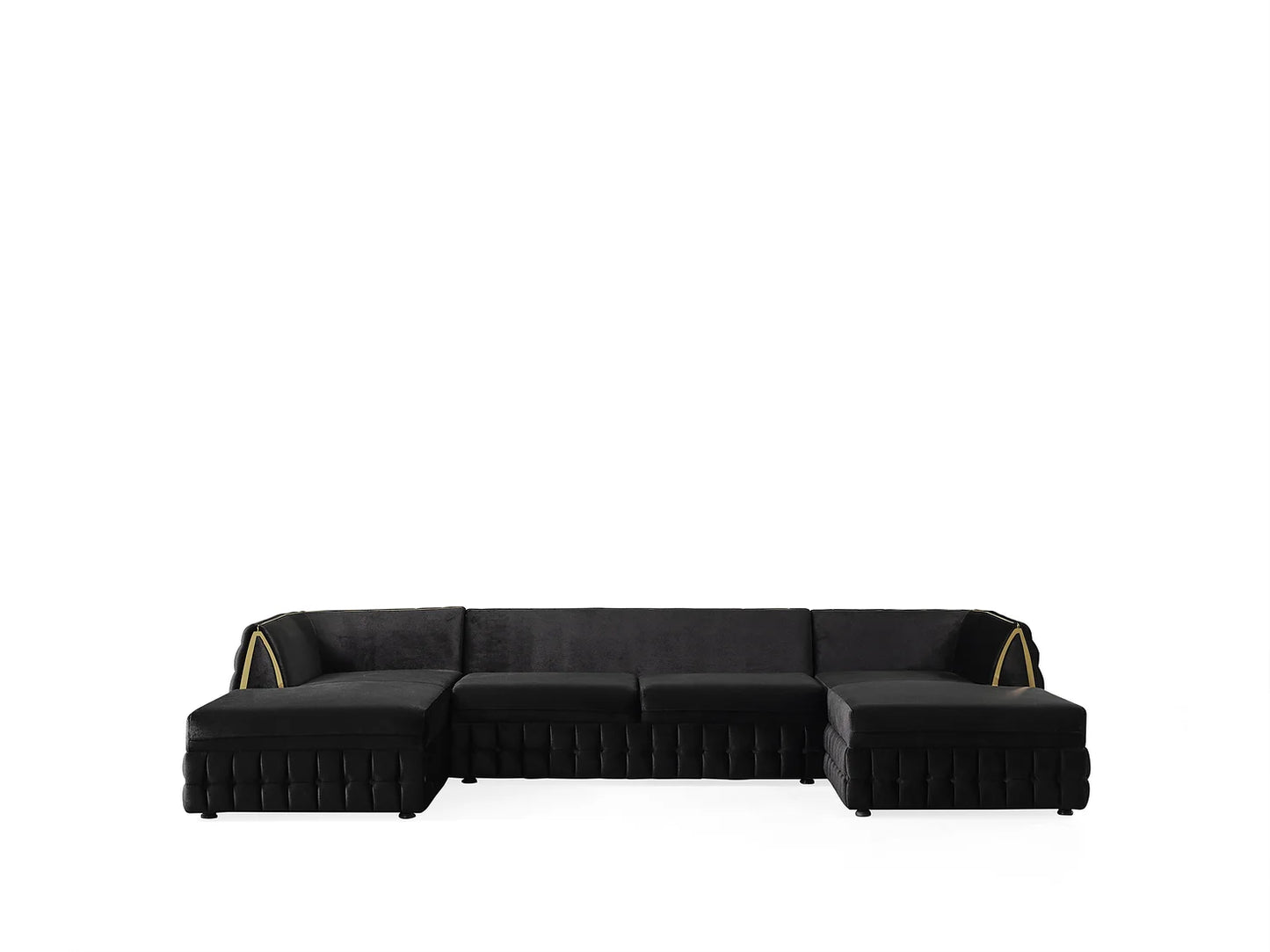 Sicilya Black Double Chaise Sectional