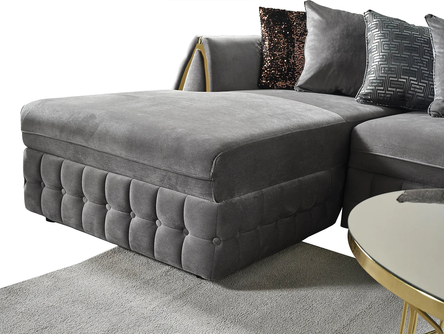 Sicilya Grey Double Chaise Sectional