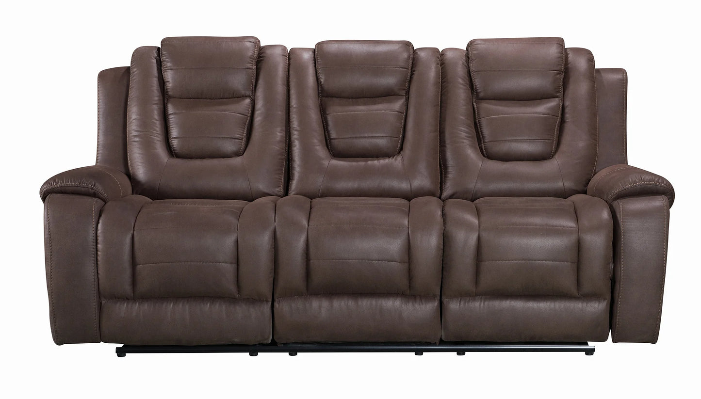 Galaxy Brown Fabric 3pc Reclining  Set S9009