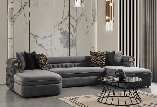 Brooklyn Grey Double Chaise Sectional