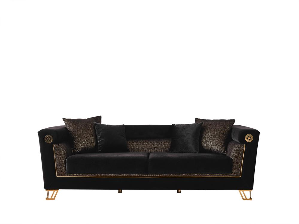 Diamond Black Velvet Sofa & Loveseat