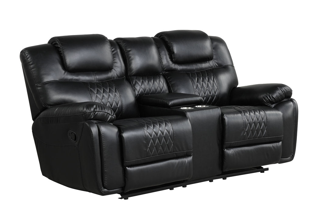 Galveston OVERSIZED Black 3pc Reclining Set