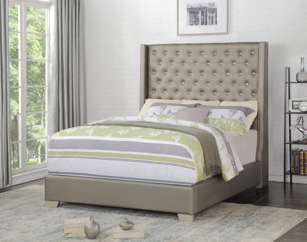 Diamond Gray PU 6 FT King Bed | HH327