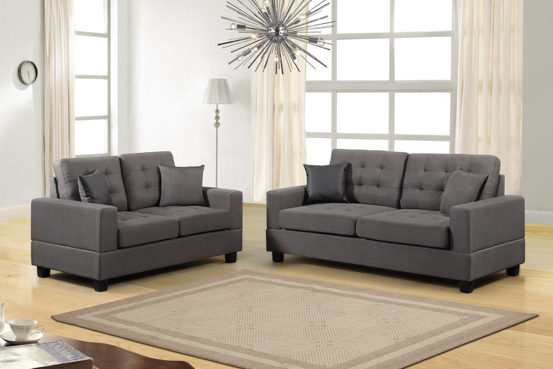 Artemis Gray Sofa and Loveseat HH8855