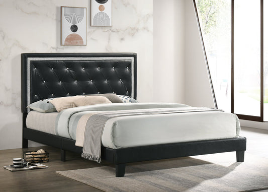 Passion Black Pu Platform Queen Bed