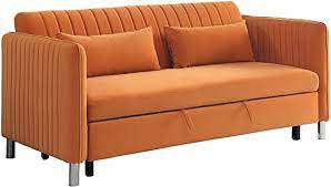 Greenway Orange Sofa With Pull-Out Bed 9406